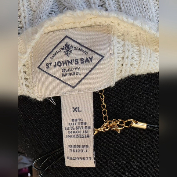 St Johns Bay Cream Cable Knit Sweater Women - Picture 4 of 4